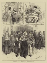 Bocetos en una fábrica de algodón de Manchester